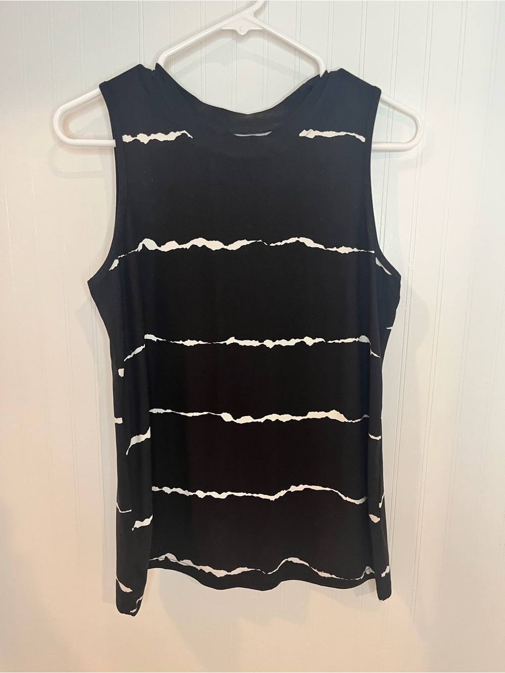 Women’s Black & White Striped Sleeveless Top